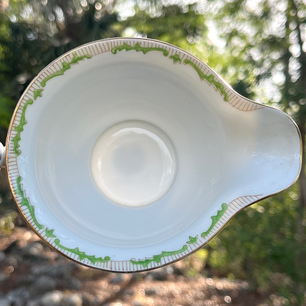 KONGO China STS Japan Floral Creamer Green Swirl Tan Border RARE Collectible - Picture 12 of 16
